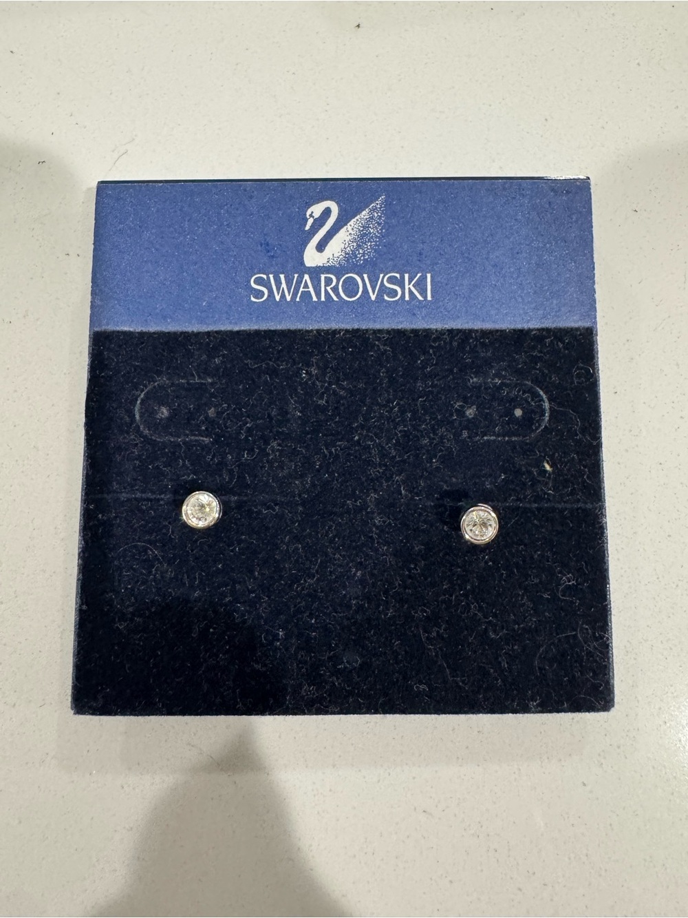 Swarovski Clear Crystal Round Stud Earrings - Silver